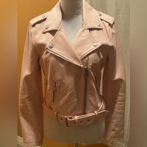 NEW | Levi’s | Women's Pale Pink Leather Jacket Coat Moto Size Small